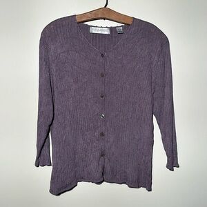 Vintage Valerie Stevens Pure Silk Purple Cardigan